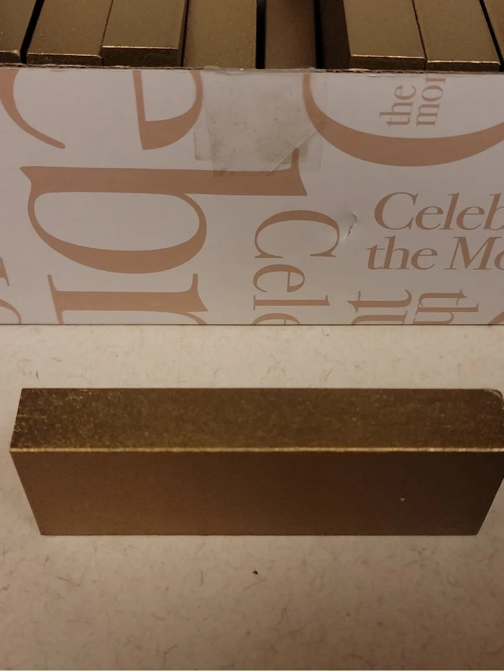 Set of 20 - Metallic Gold Wooden Rectangular Table Number Holders
